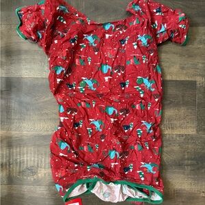 Festive Red Dinosaur Dog Pajama